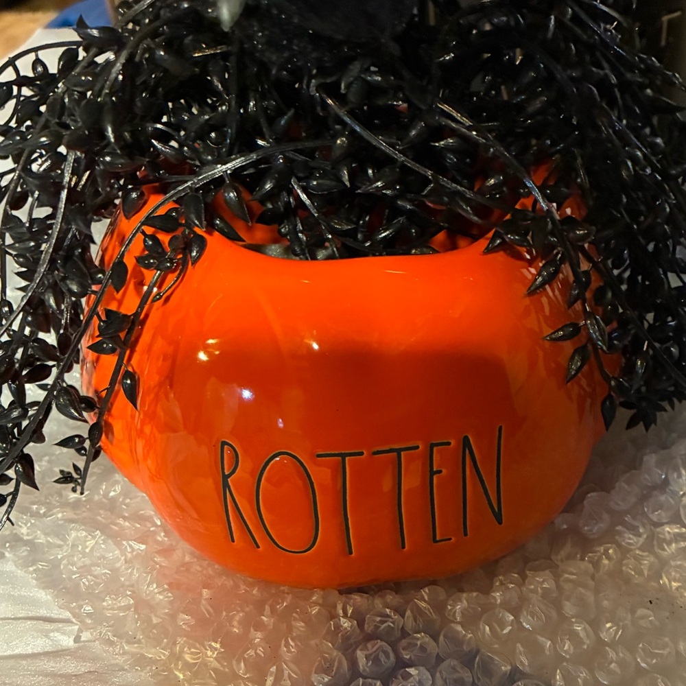 Orange Rae Dunn  "ROTTEN"